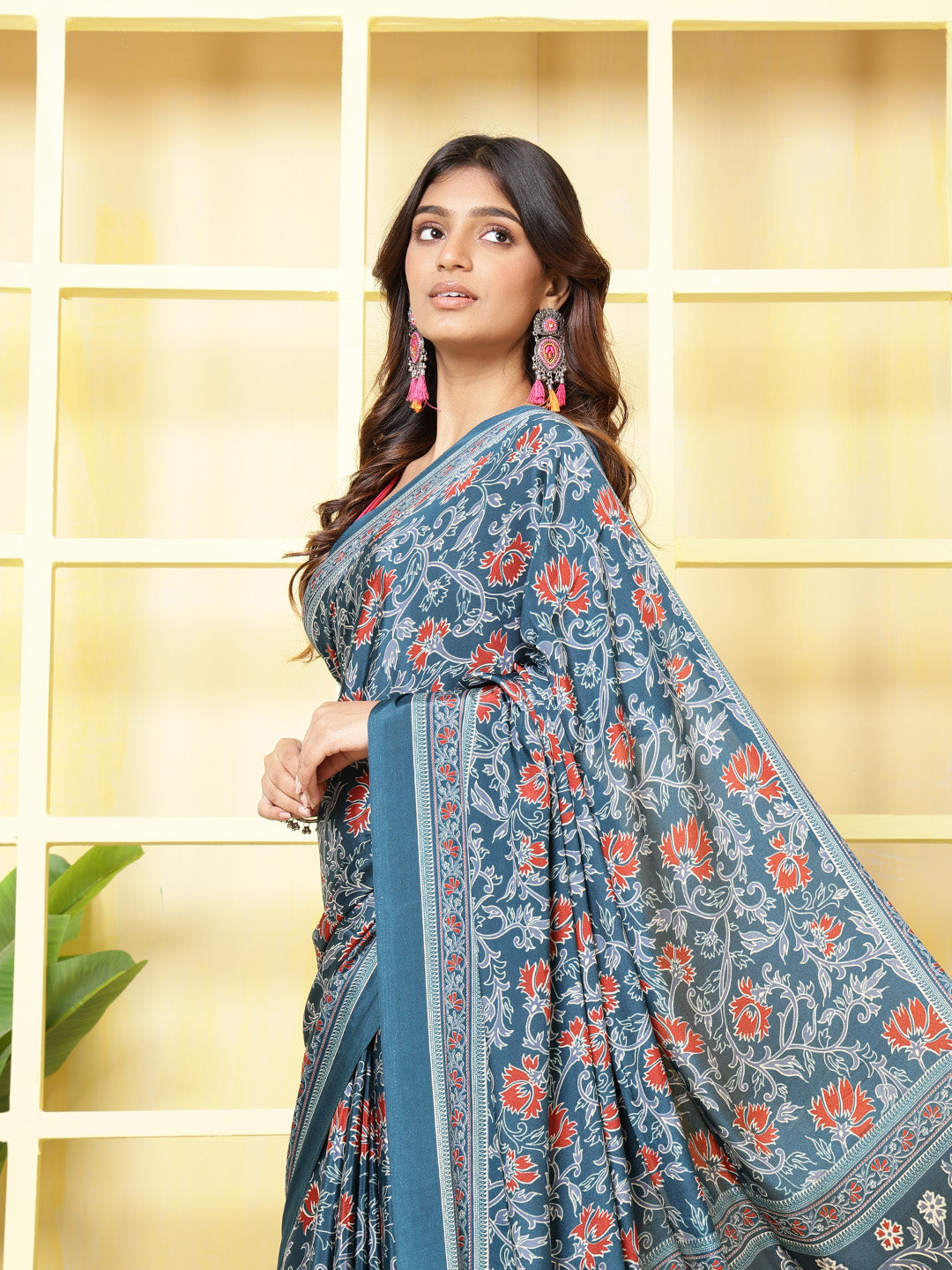 Digital Printed Crepe Saree