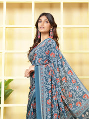 Digital Printed Crepe Saree
