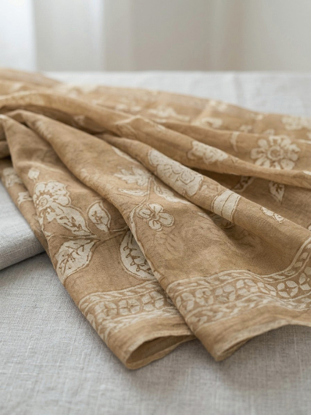 Printed Cotton Blend Unstitched Suit With Pant &amp; Dupatta