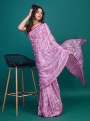 Sequins Embroidery Georgette Saree