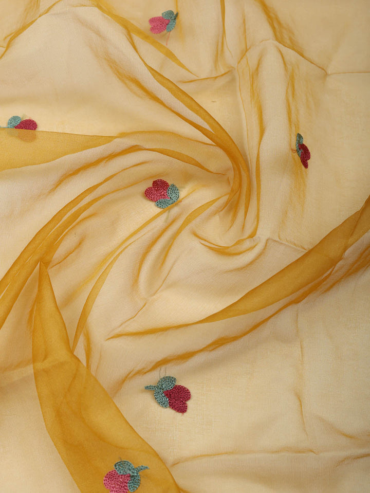 Embroidered Cotton Blend Unstitched Suit With Pant &amp; Dupatta