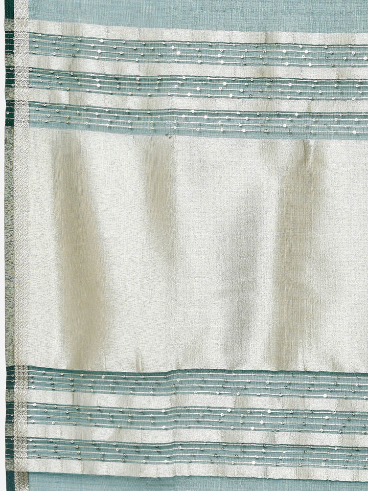 Plain Zari Border Organza Saree