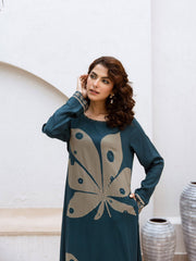 Neck Embroidery Cotton Blend Kurti With Palazzo