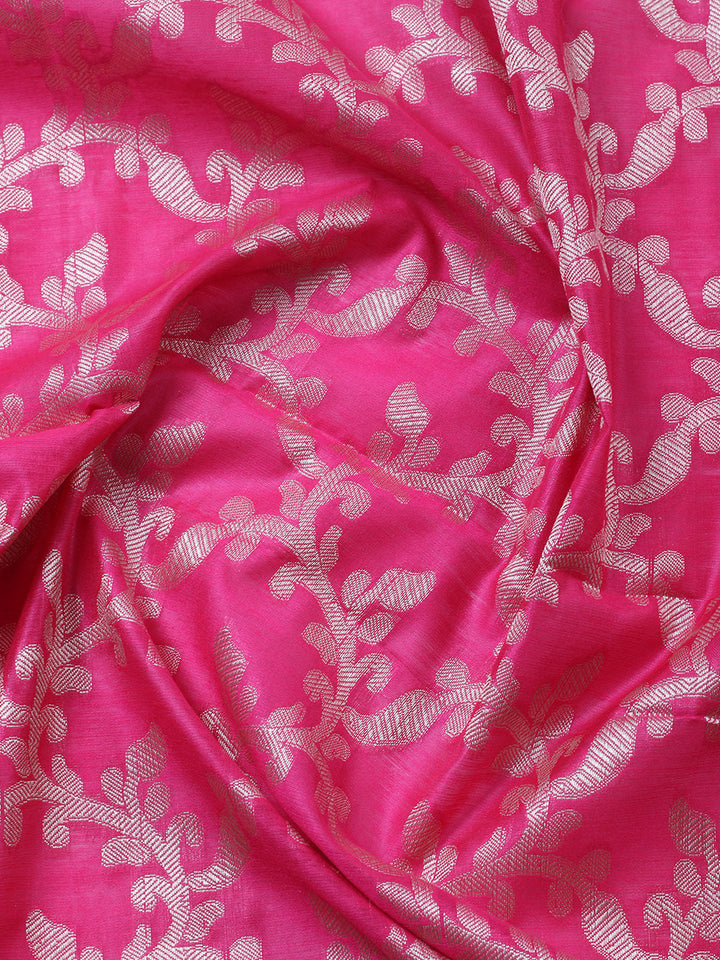 Banarasi Chanderi Unstitched Suit With Pant &amp; Dupatta