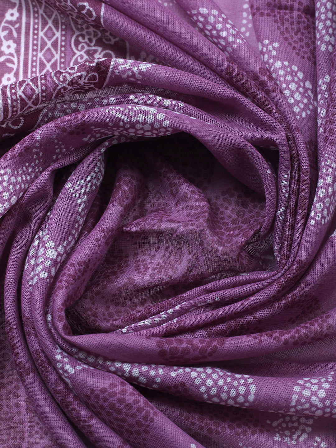 Printed Cotton Blend Unstitched Suit With Pant &amp; Dupatta