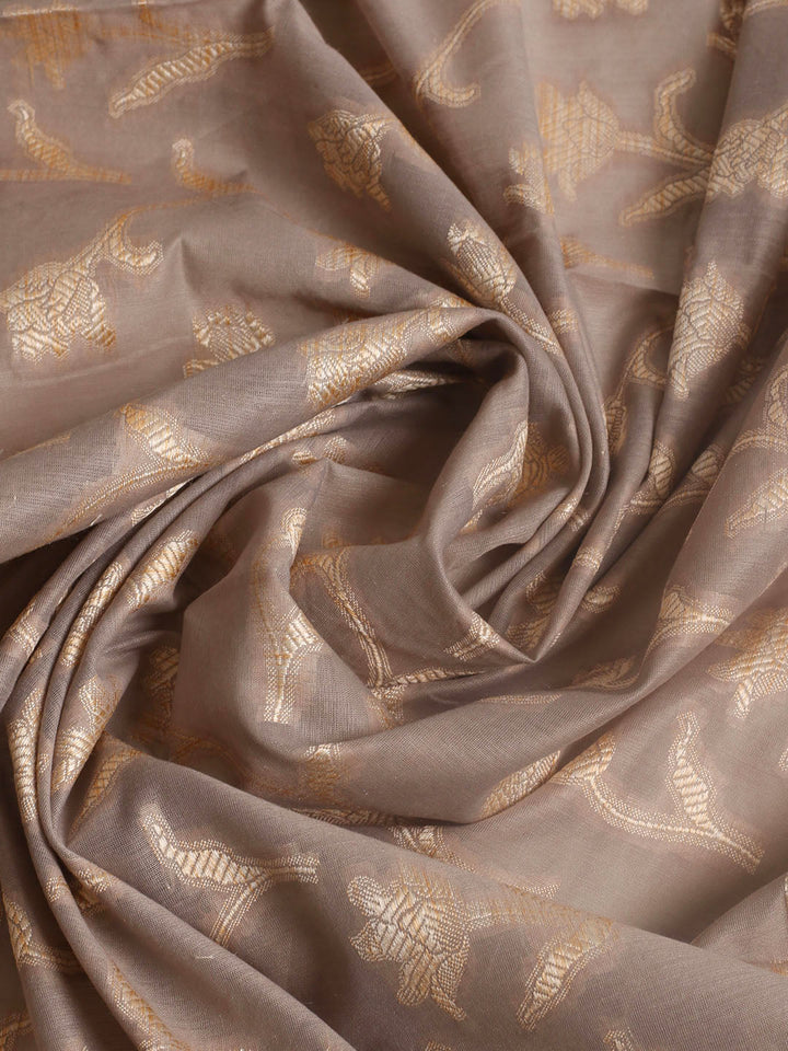 Woven Design Chanderi Unstitched Suit With Pant &amp; Dupatta