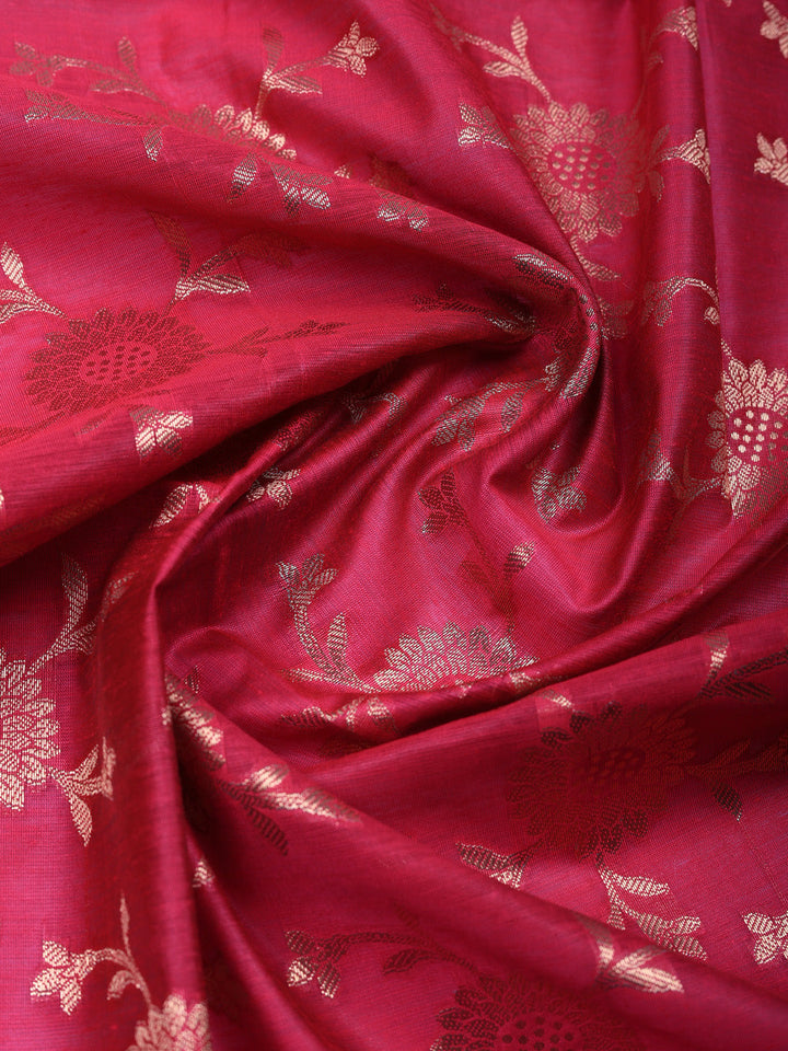 Woven Design Chanderi Unstitched Suit With Pant &amp; Dupatta