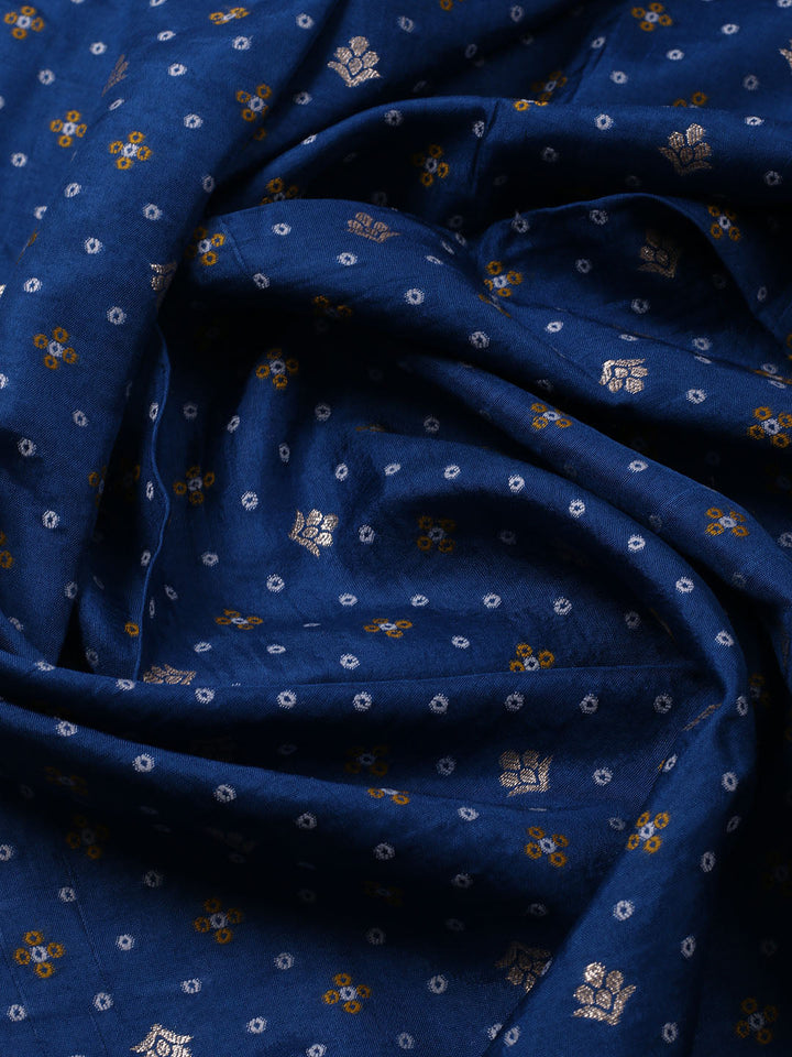 Woven Design Chanderi Unstitched Kurta With Pant &amp; Dupatta
