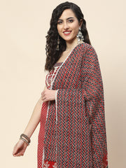 Printed Cotton Unstitched Suit Piece With Dupatta