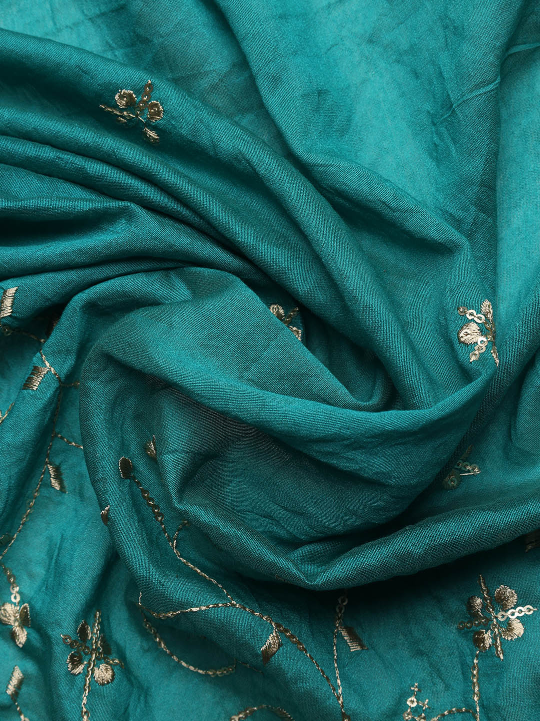 Neck Embroidered Cotton Blend Unstitched Suit With Dupatta