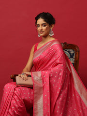 Woven Design Art Silk Pink Saree