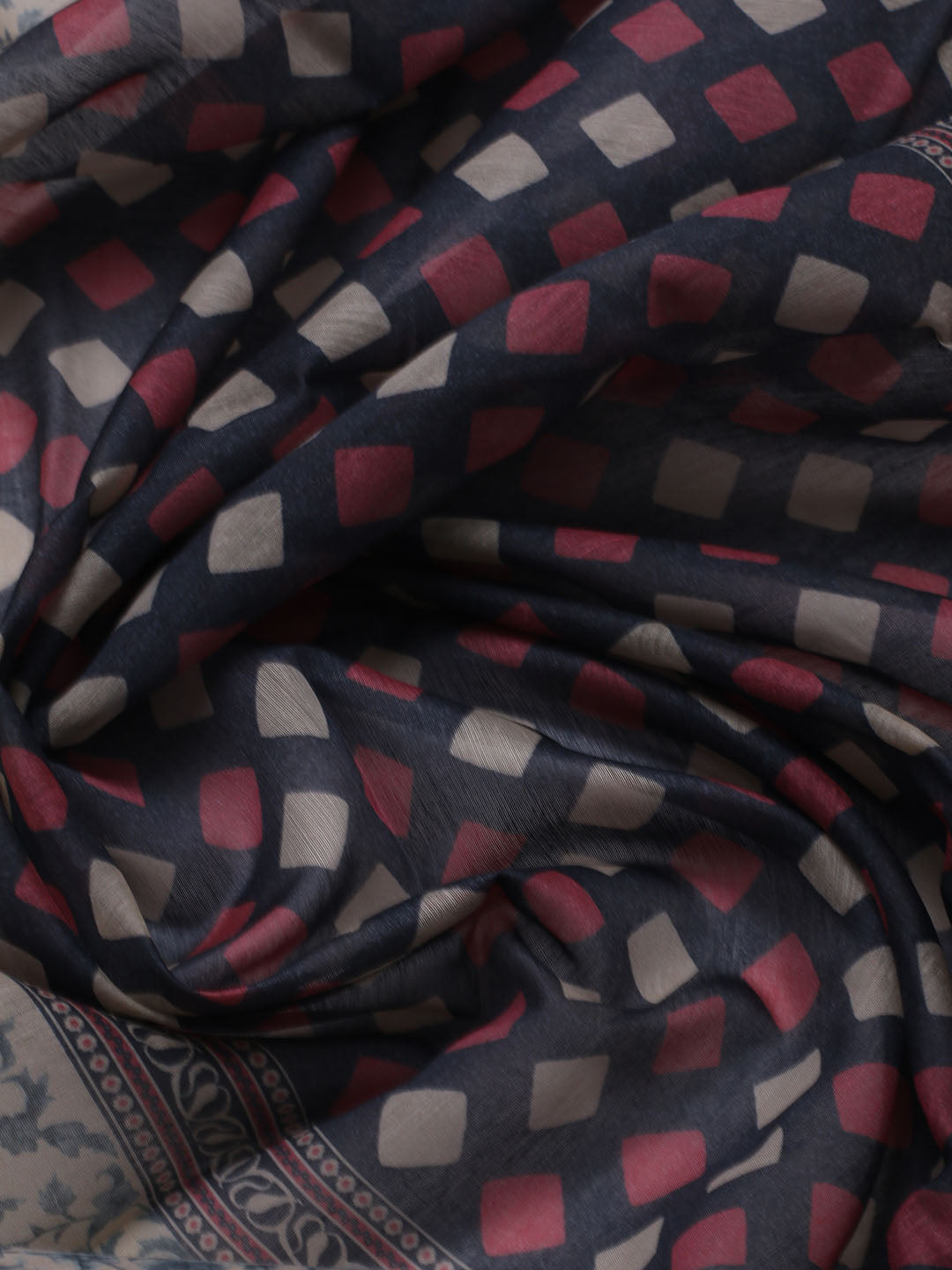 Printed Chanderi Unstitched Suit With Dupatta