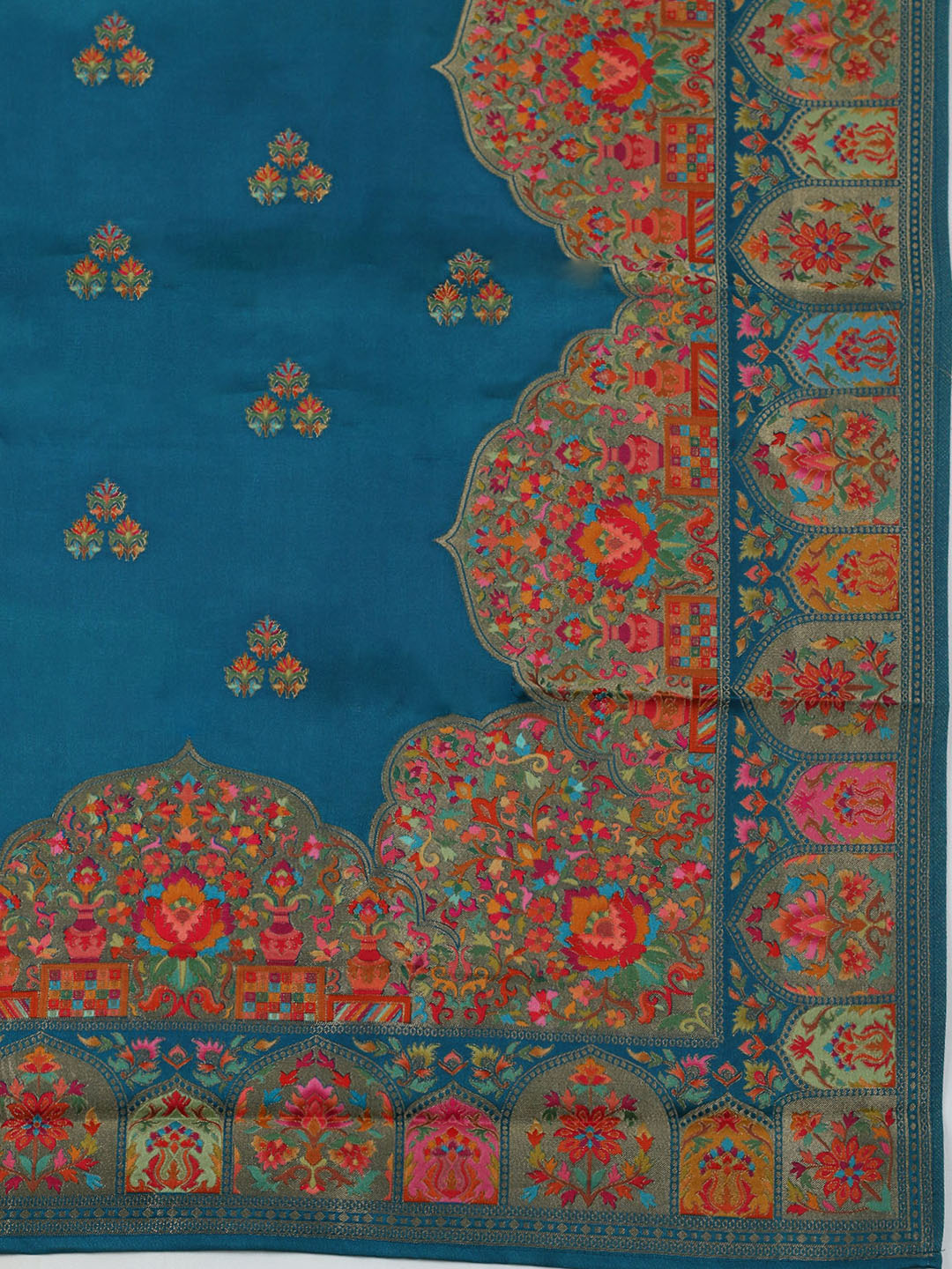 Woven Design Satin Unstitched Suit With Pant &amp; Dupatta