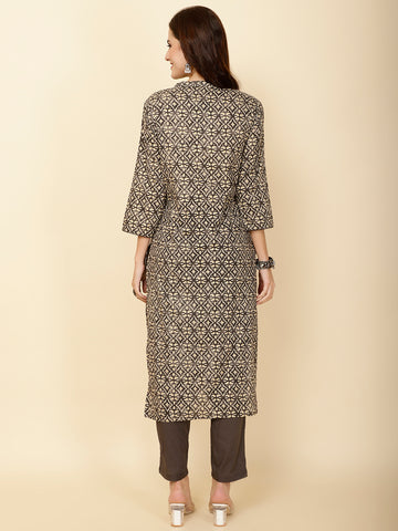 Printed Cotton Kurta Set