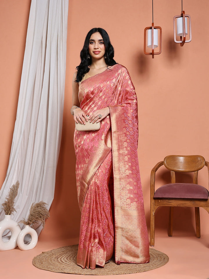 Woven Design Satin Saree