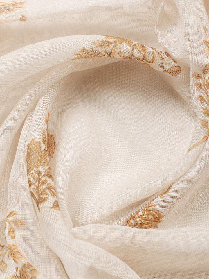 Embroidered Cotton Blend Unstitched Suit With Pant &amp; Dupatta