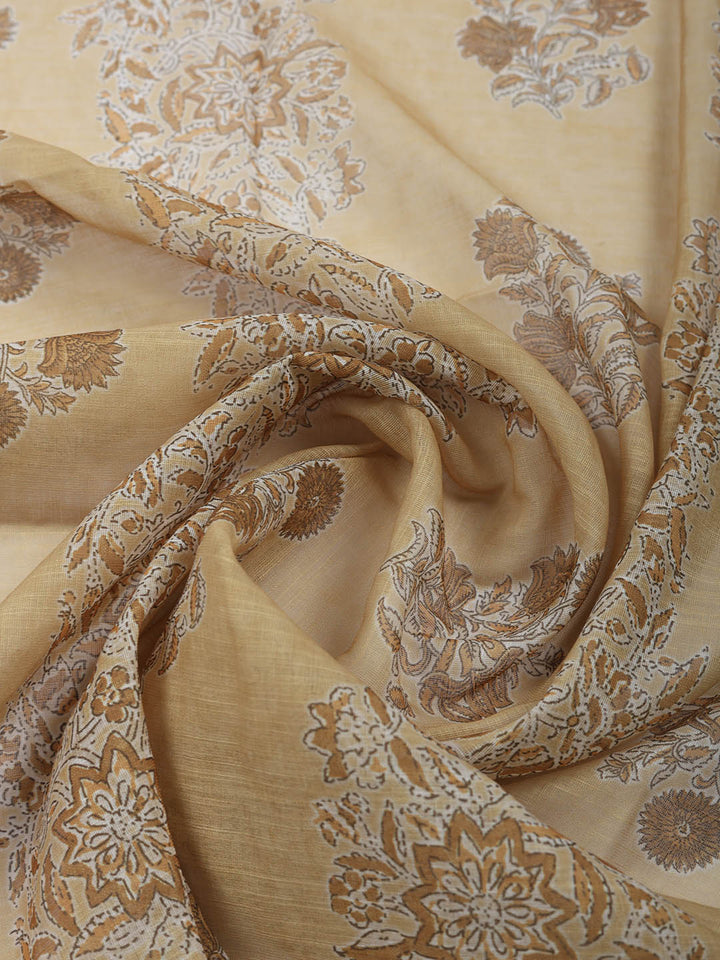 Embroidered Cotton Blend Unstitched Suit With Pant &amp; Dupatta