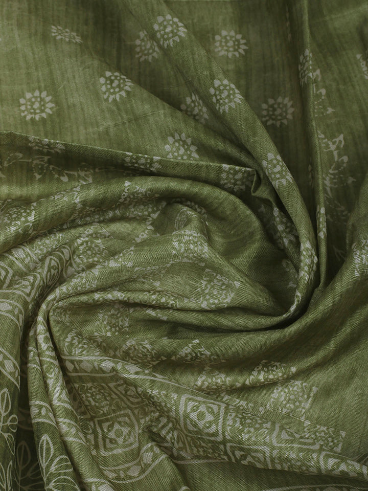 Embroidered Chanderi Unstitched Suit With Pant &amp; Dupatta