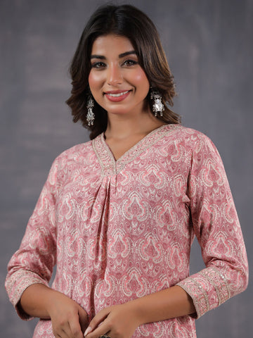 Printed Cotton Kurti With Pants