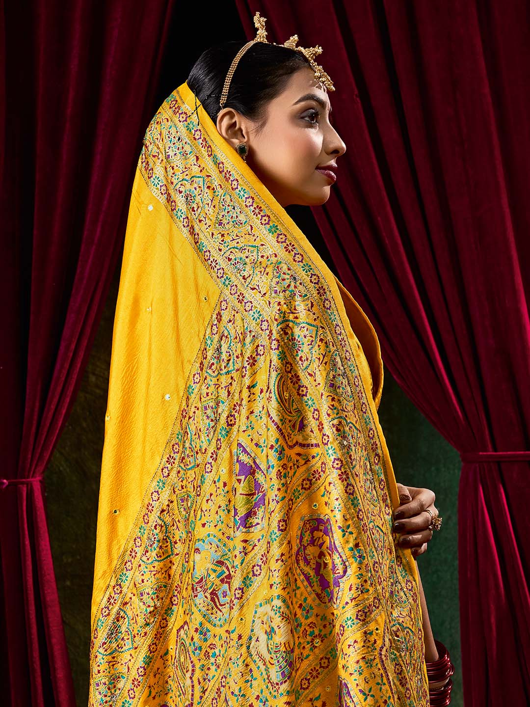Digital Printed Art Silk Woven Saree