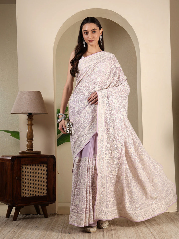 Embroidered Georgette Saree