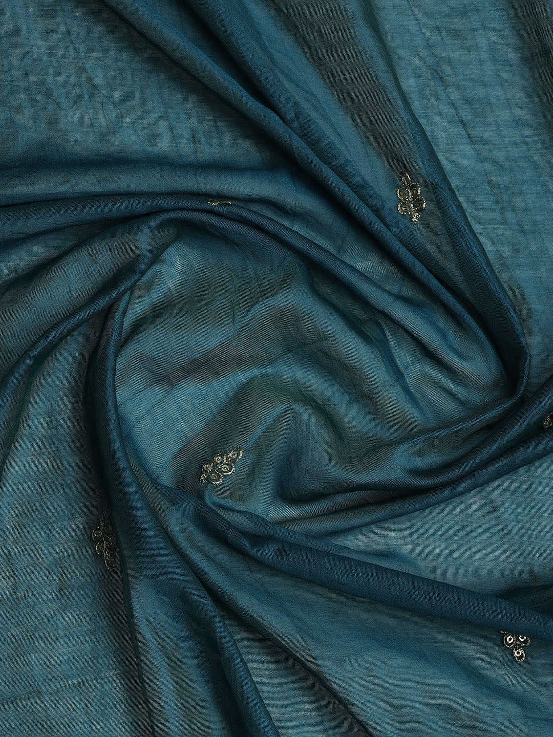Neck Embroidered Cotton Blend Unstitched Suit With Dupatta