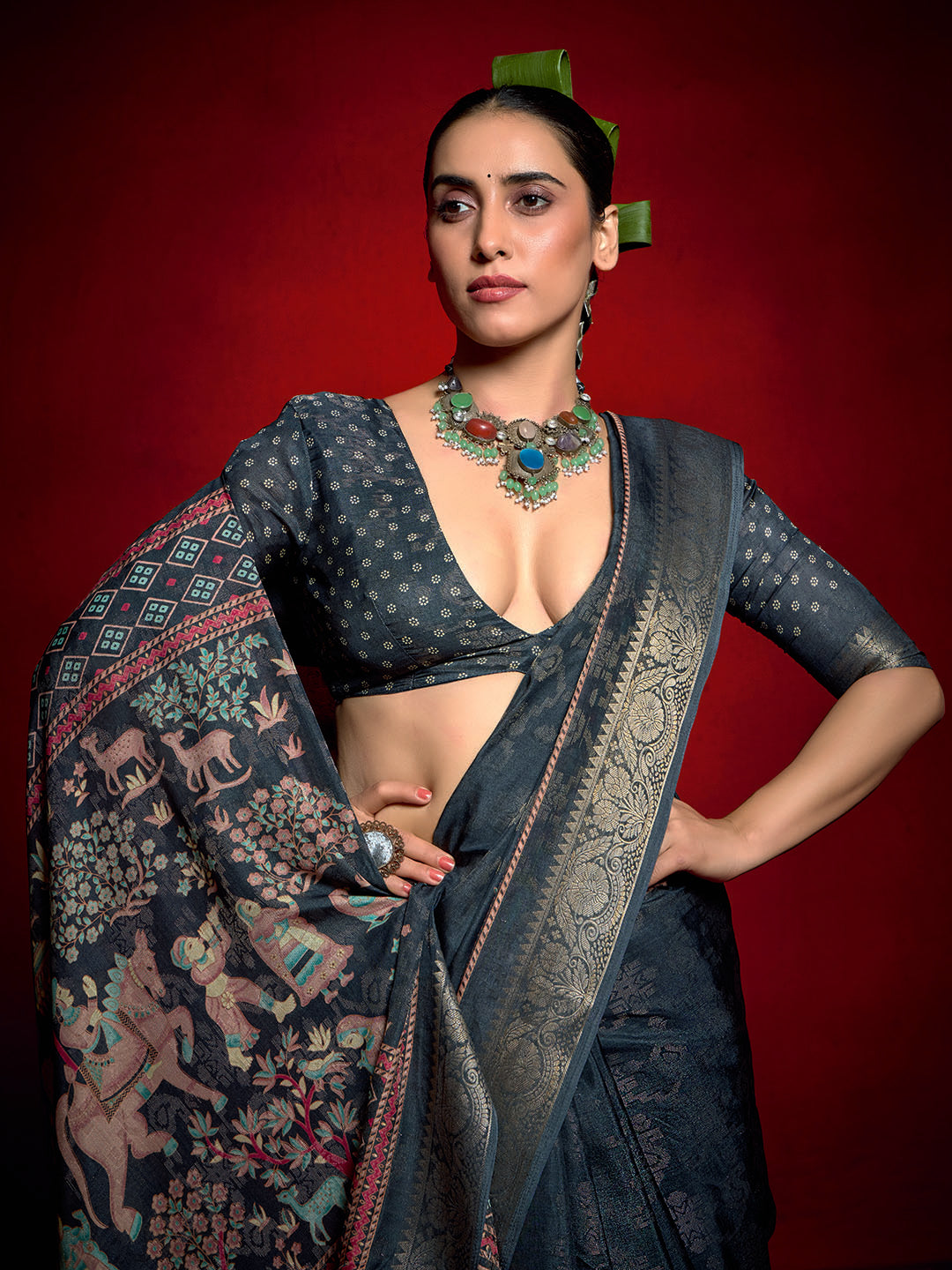 Printed Art Silk Saree
