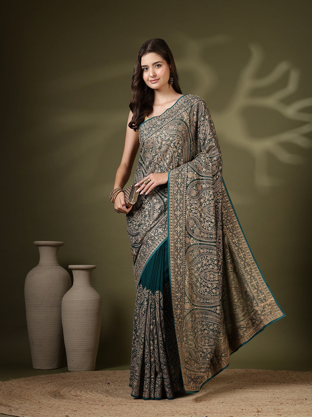 Embroidered Georgette Saree