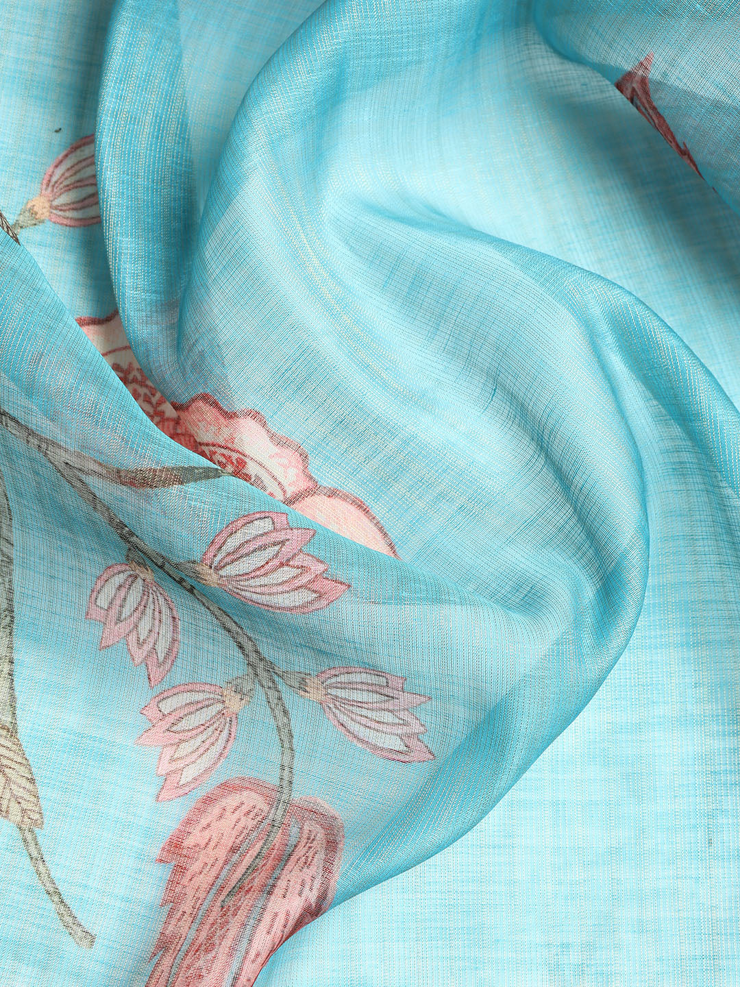 Neck Embroidered Chanderi Unstitched Suit With Dupatta