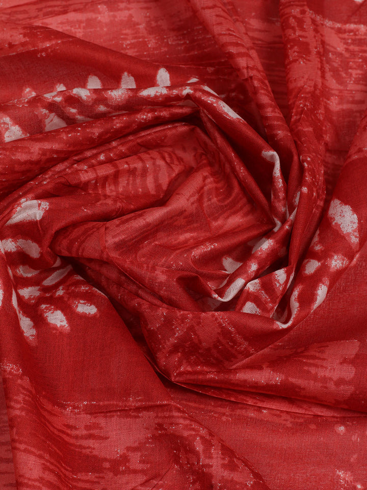 Printed Cotton Unstitched Suit With Pant &amp; Dupatta