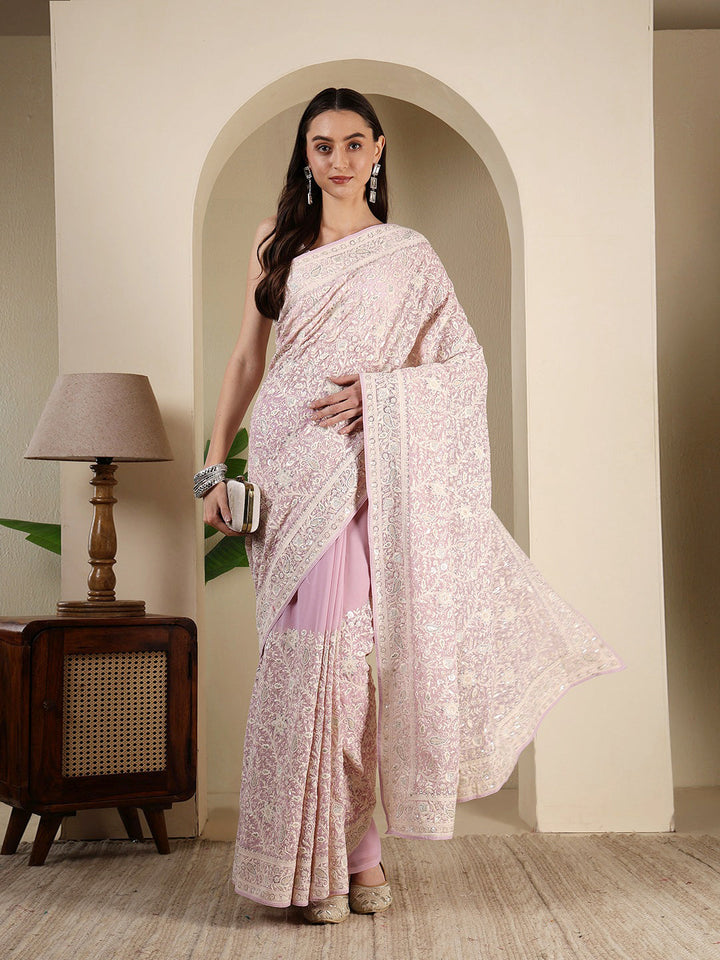 Embroidered Georgette Saree