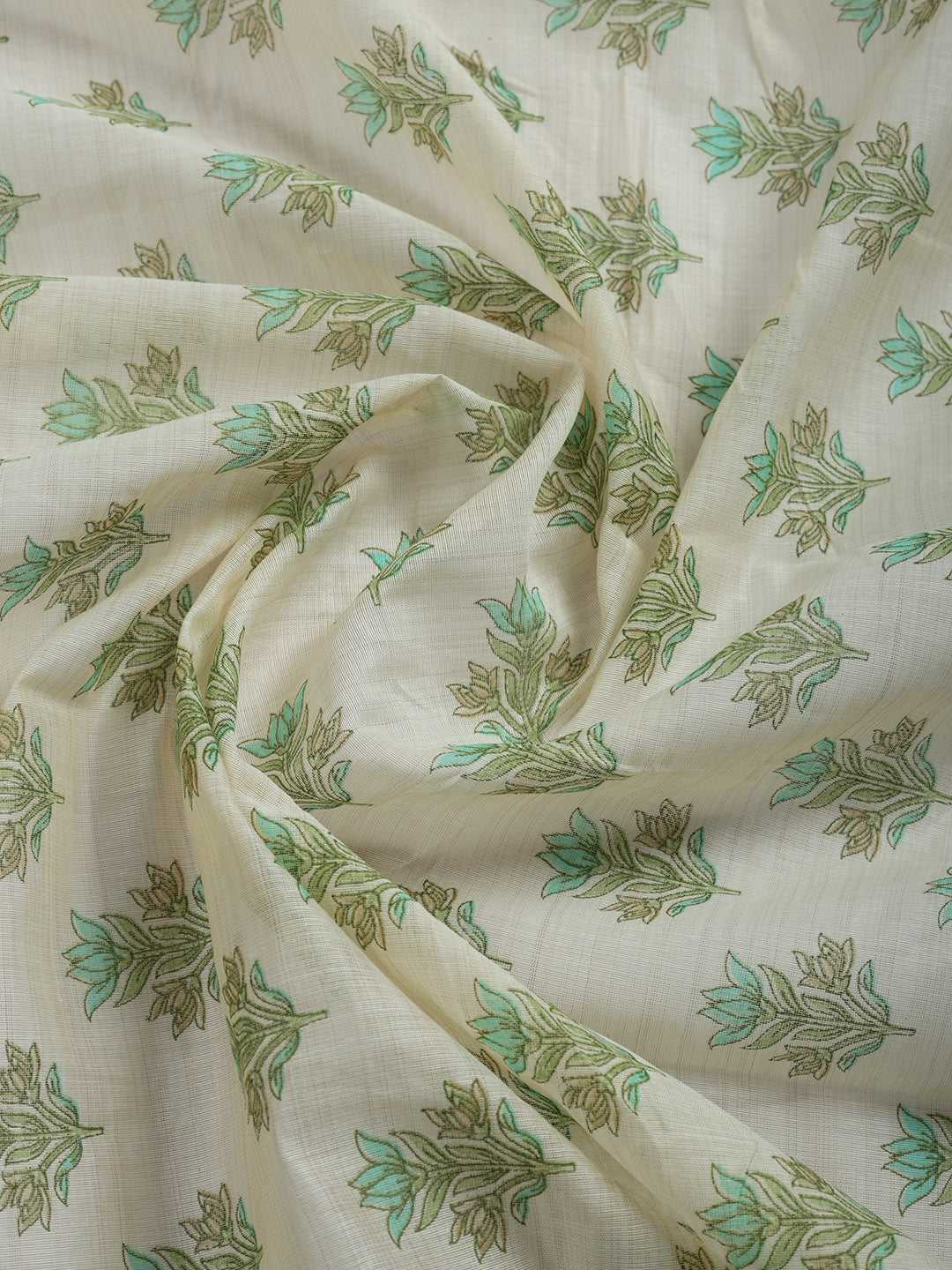 Printed, Chanderi Unstitched Suit With Pant &amp; Dupatta