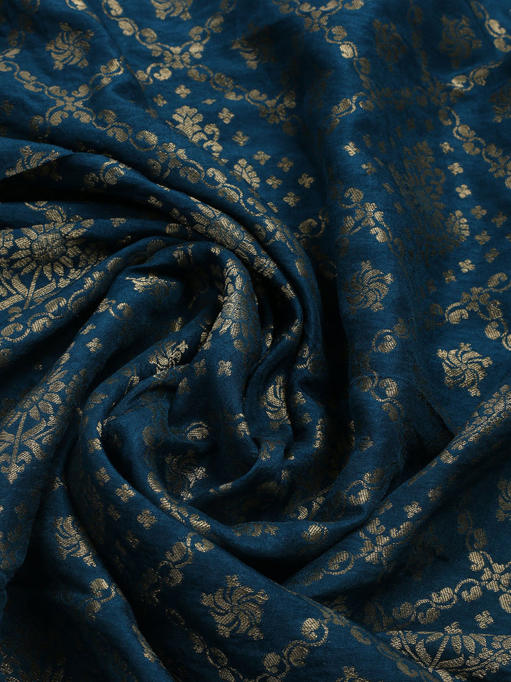 Woven Design Chanderi Unstitched Suit With Dupatta