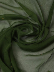 Woven Design Chanderi Green Unstitched Suit With Pant & Dupatta