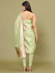 Woven Tissue Unstitched Suit Piece With Dupatta