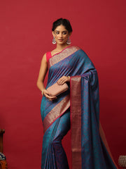 Woven Design Art Silk Lake Blue Saree