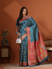 Woven Design Satin Saree