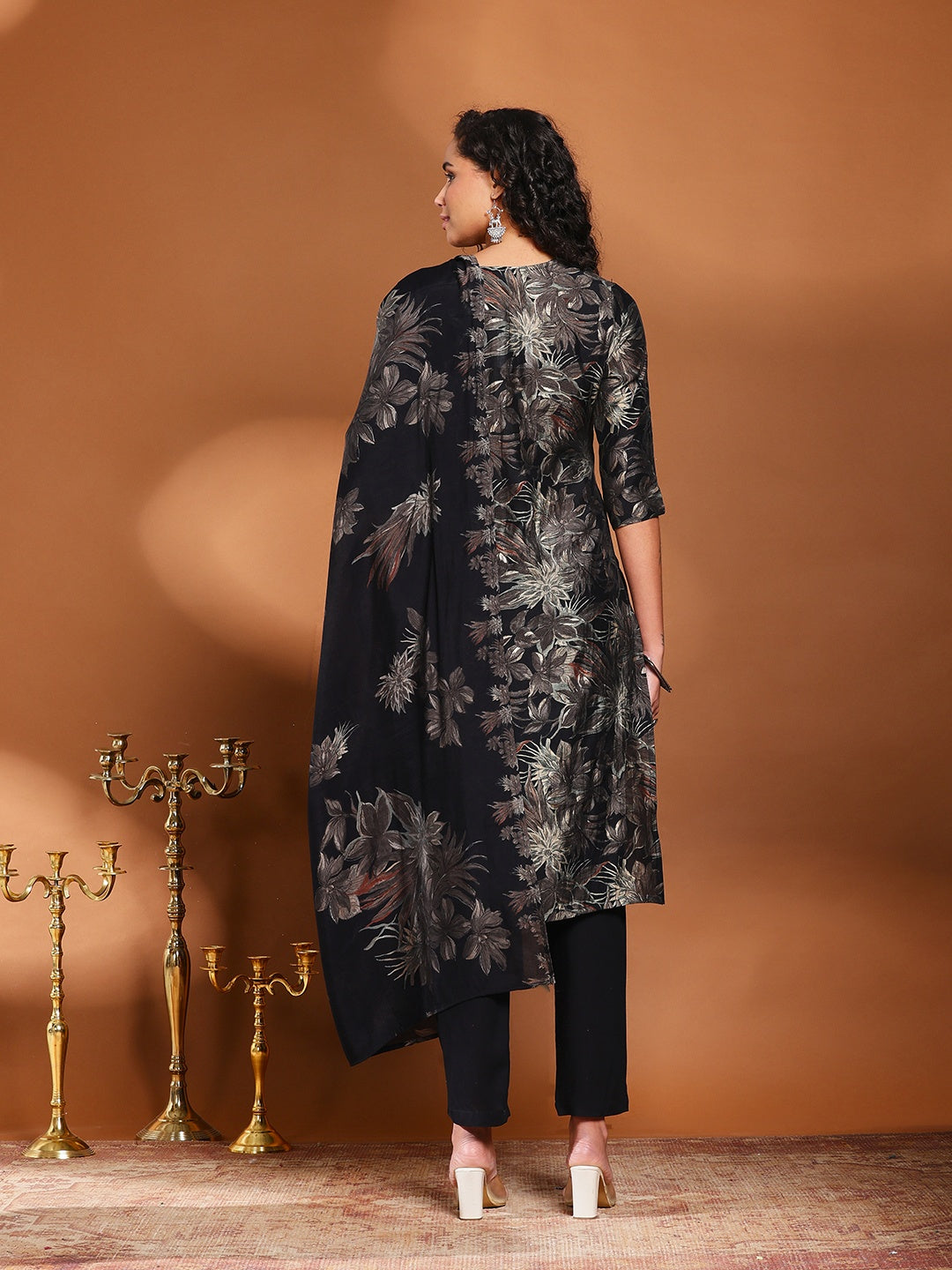 Printed Cotton Blend Kurta With Pant &amp; Dupatta