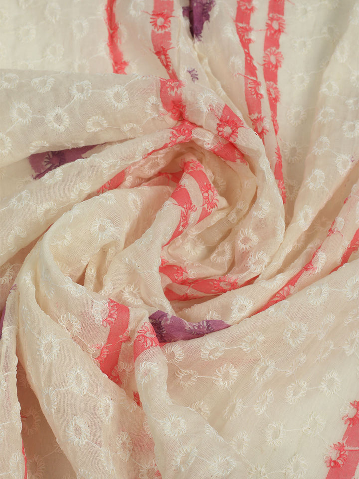 Printed Cotton Unstitched Suits Printed Suit With Pant &amp; Dupatta