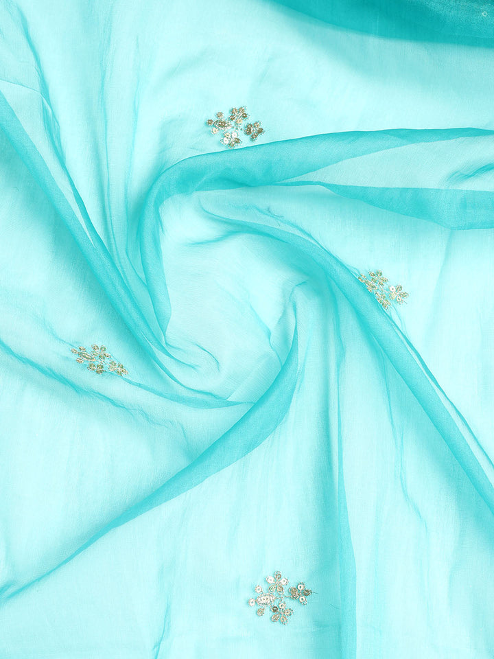 Embroidered Organza Unstitched Suit With Dupatta