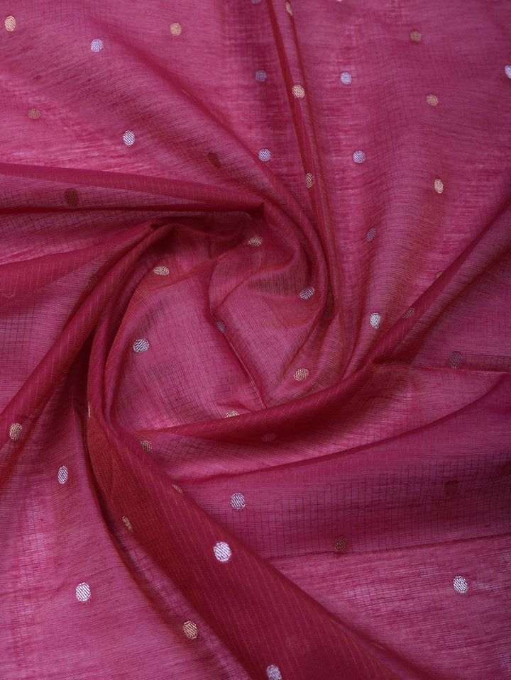 Embroidered Chanderi Unstitched Suit With Pant &amp; Dupatta