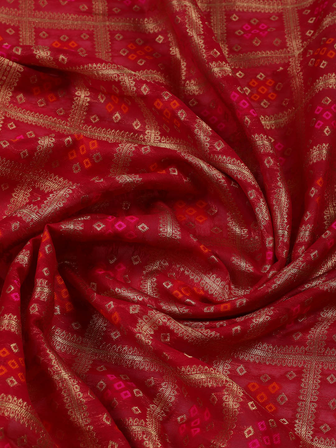 Embroidered Chanderi Unstitched Suit With Pant &amp; Dupatta