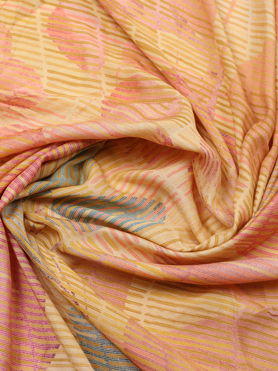 Embroidered Art Silk Unstitched Suit With Pant &amp; Dupatta