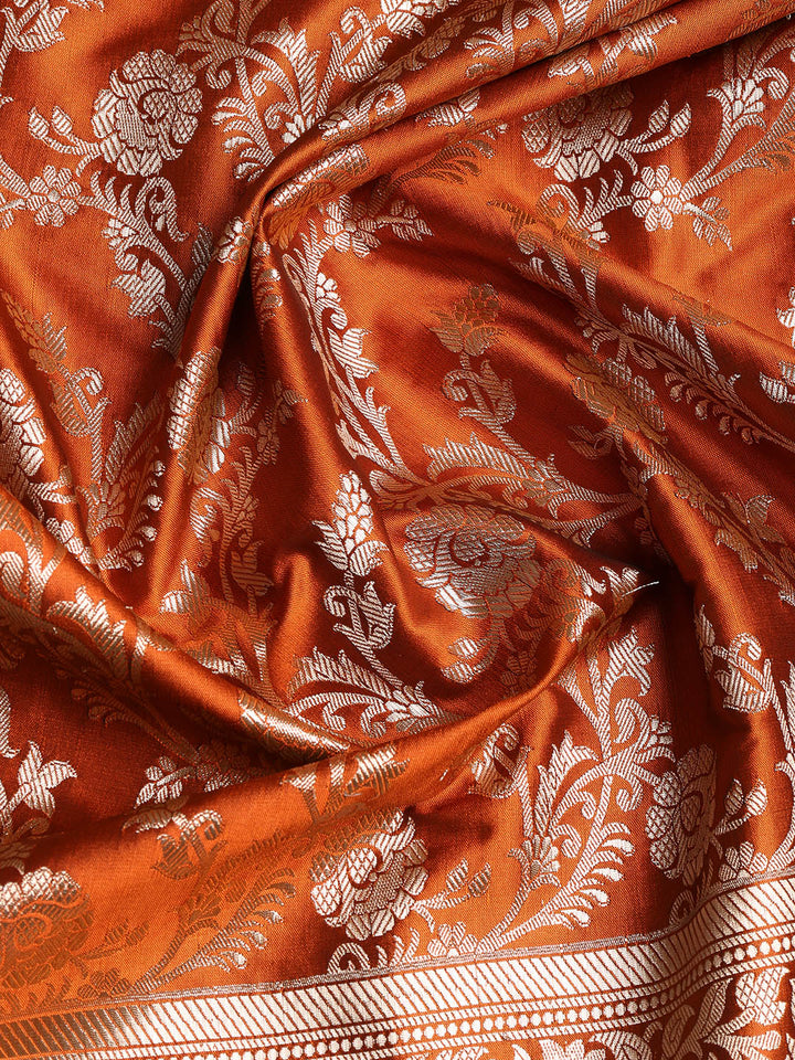 Woven Banarasi Chanderi Unstitched Suit With Dupatta