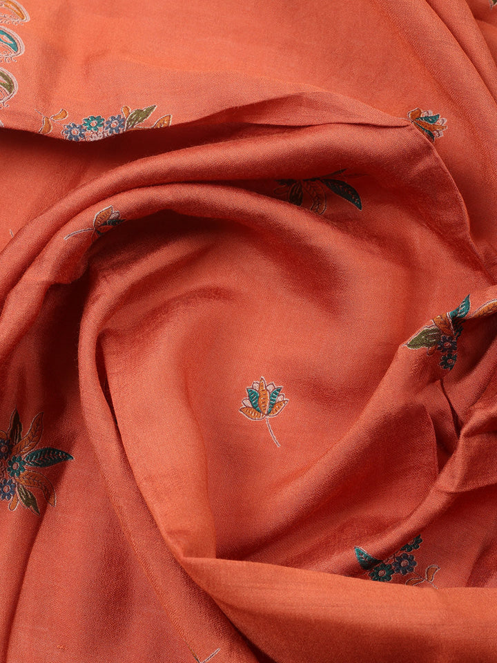 Printed Cotton Blend Unstitched Suit With Pant &amp; Dupatta