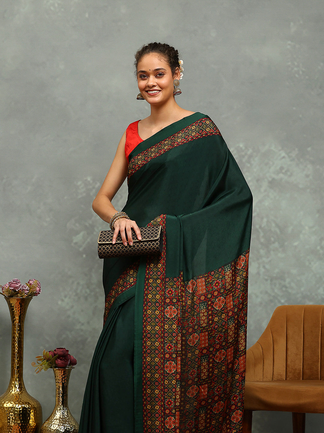 Digital Printed Crepe Saree