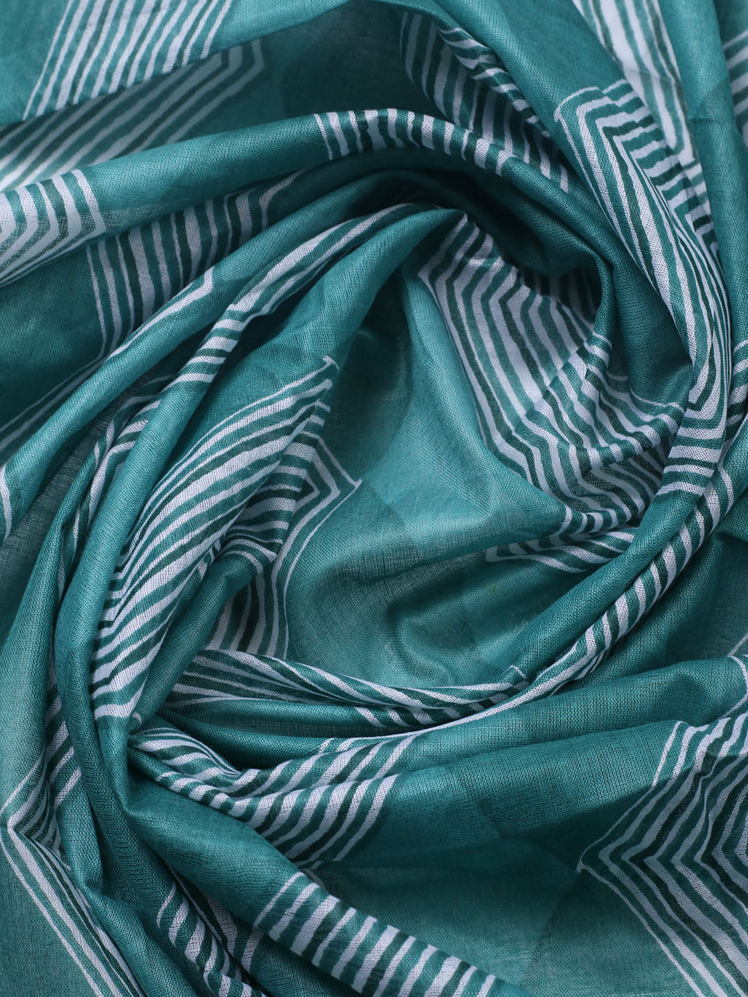 Printed Cotton Blend Unstitched Suit With Pant &amp; Dupatta