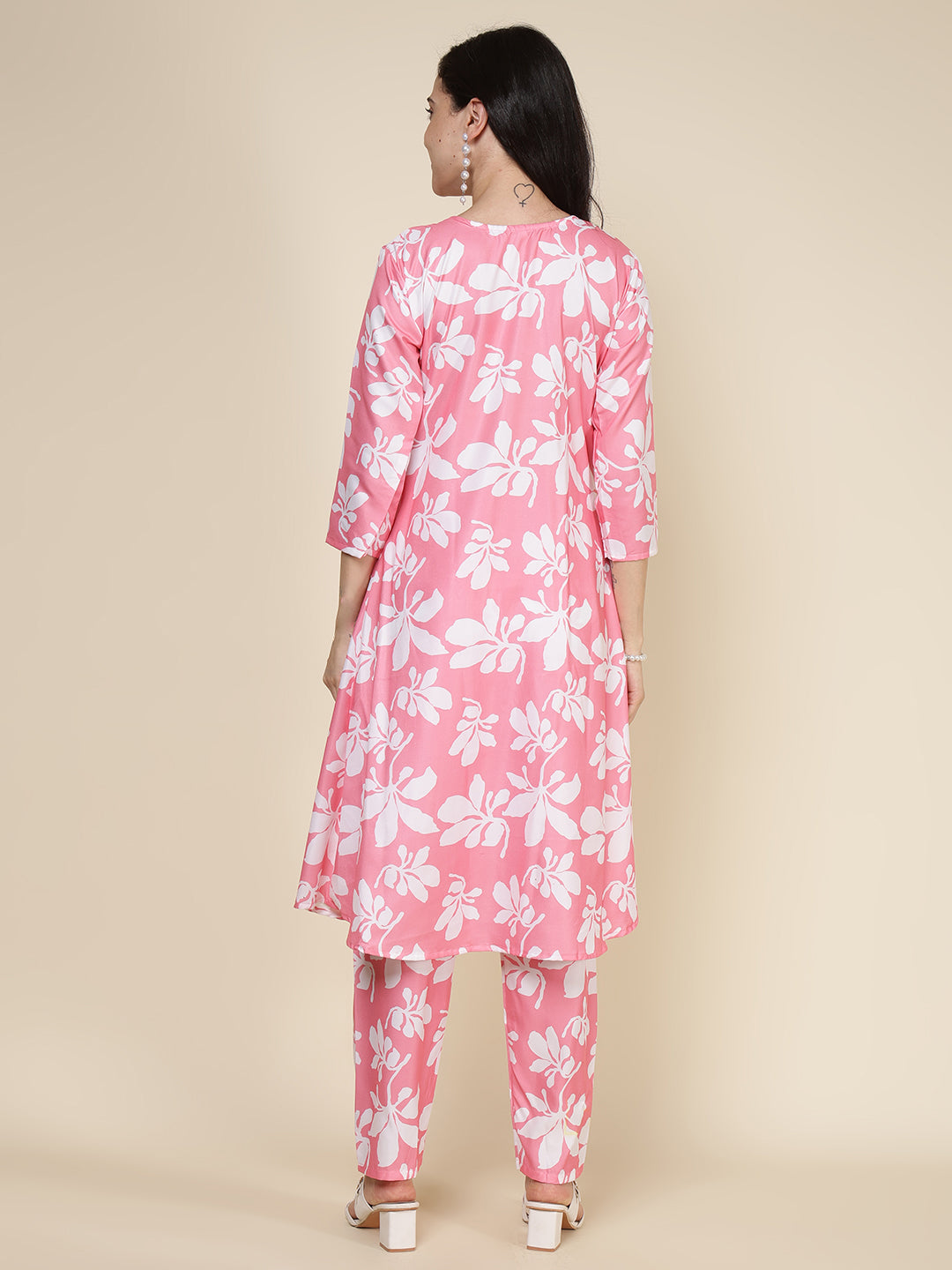 Printed Cotton Blend Kurta With Pants
