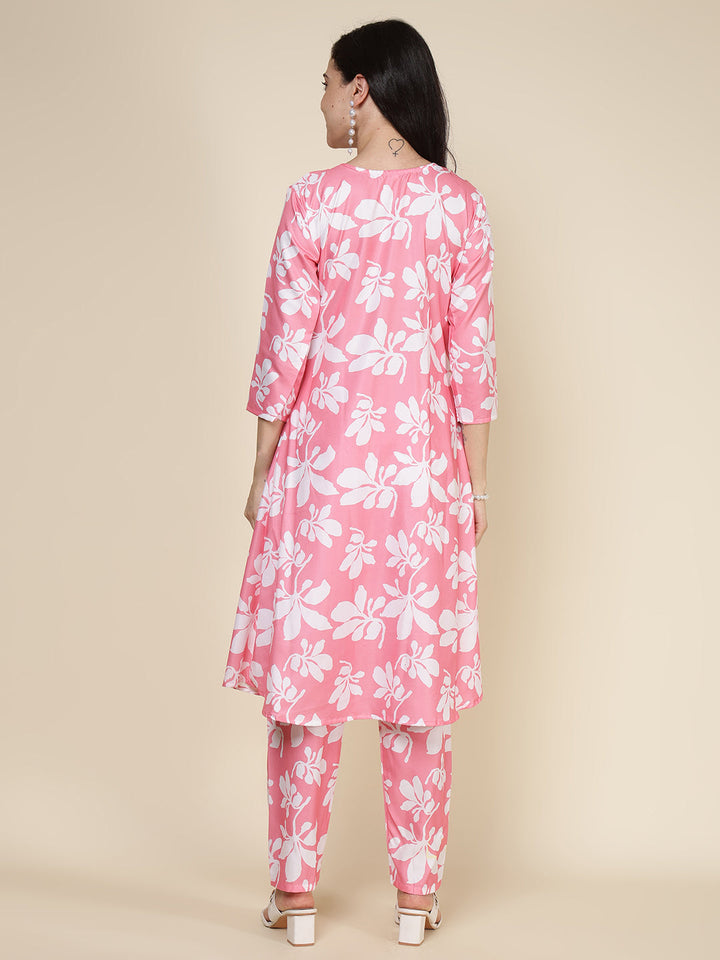 Printed Cotton Blend Kurta With Pants
