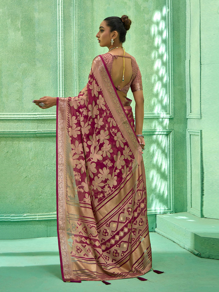 Floral Printed Georgette Saree